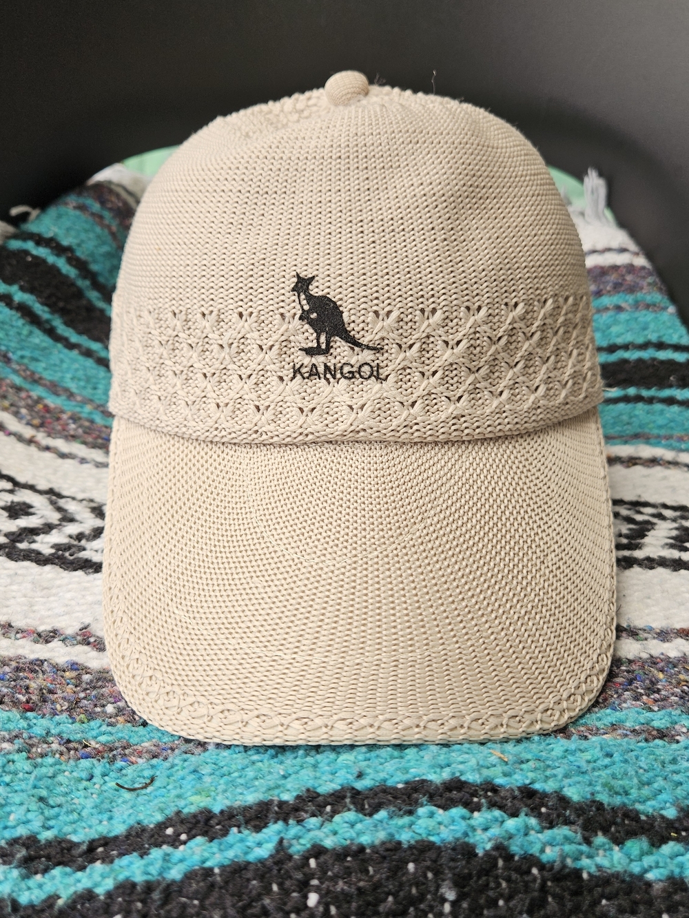 Kangol Beige Knit Baseball Cap